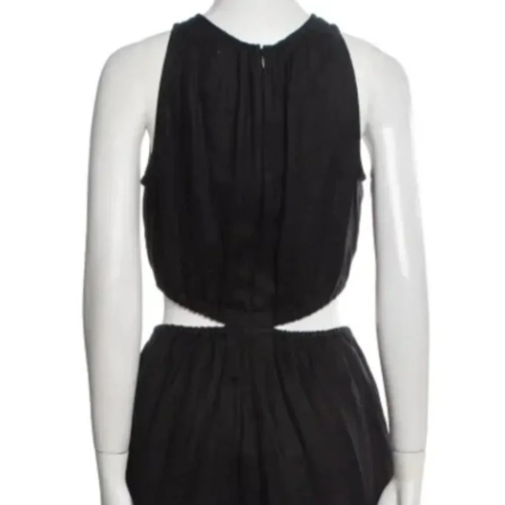 NWOT Faithfull The Brand Zeta Linen A Line Cut-out Midi Dress in Black S $329 - Picture 12 of 12